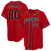 Red Black-White Custom Baseball Jersey Red Black-White Custom Baseball Jersey