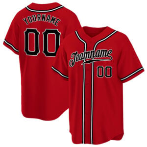 Red Black-White Custom Baseball Jersey