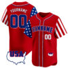 Red Royal - White American Map Custom Baseball Jersey Red Royal - White American Map Custom Baseball Jersey