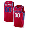 Red Royal - White Independence Day USA Flag Patch Custom Basketball Jersey