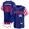 Royal Red - White American Map Custom Baseball Jersey Royal Red - White American Map Custom Baseball Jersey