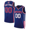 Royal Red - White Independence Day USA Flag Patch Custom Basketball Jersey