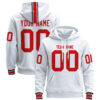 White Red Custom Pullover Hoodie White Red Custom Pullover Hoodie
